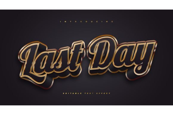 3D Black and Gold Text Effect Guide