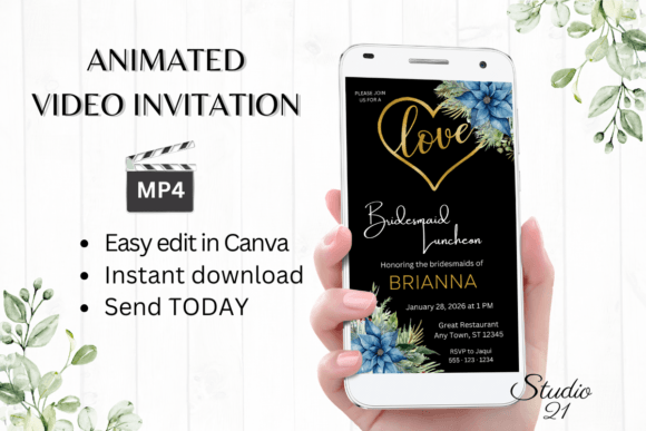 Christmas Bridesmaid Luncheon Invite W4211BL
