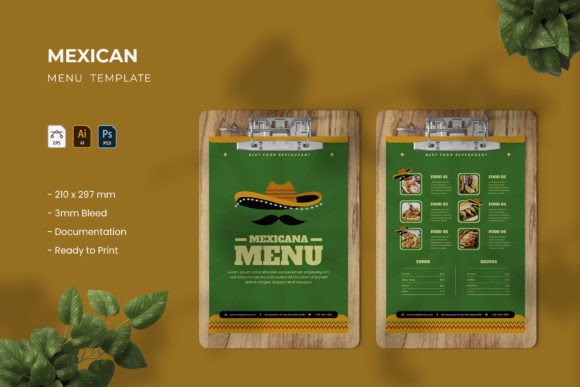 Mexican - Menu: A Strategic Template for Streamlined Restaurant Branding