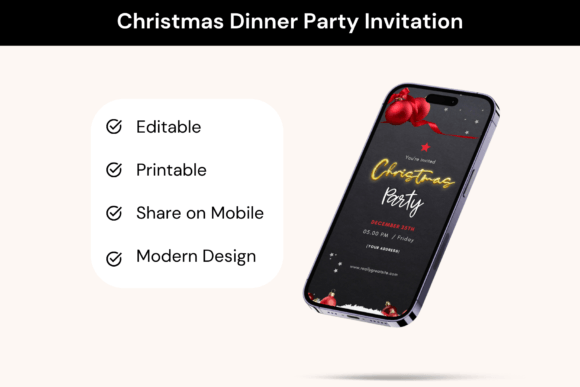 Revolutionize Your Holiday Hosting with a Christmas Dinner Party Mobile Invite
