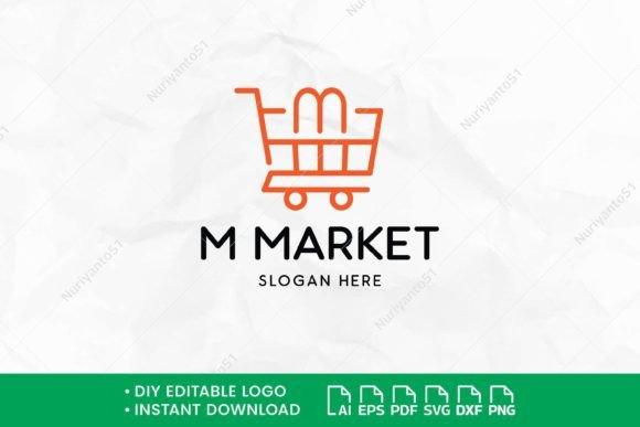 Strategic Branding: The Power of the Letter Initial M Shopping Cart Line Logo in Modern E-Commerce