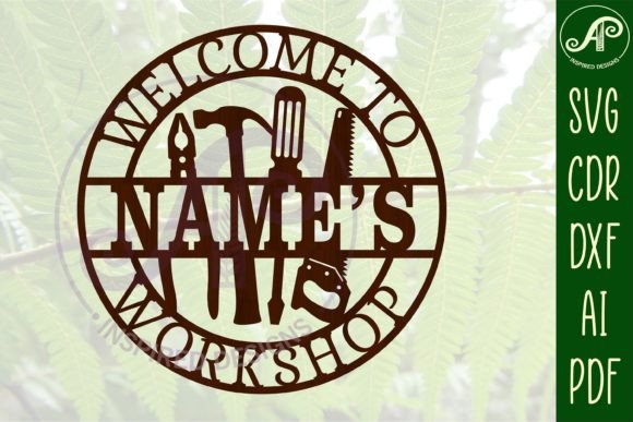 Workshop Tool Name Sign SVG Cut File